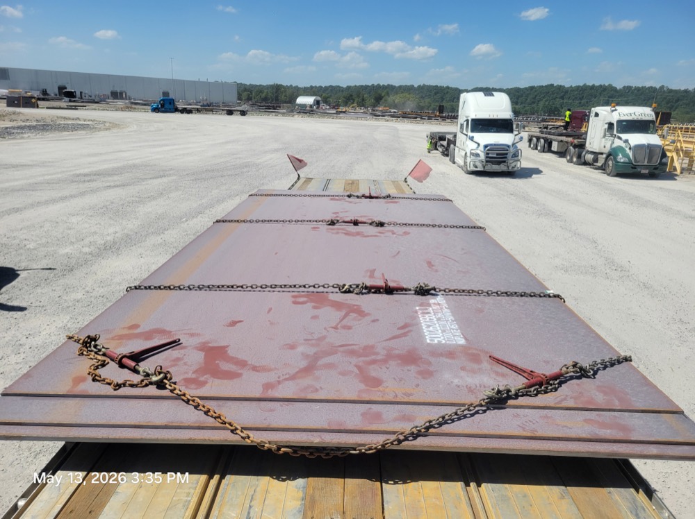 Steel sheets secured to DOT standards